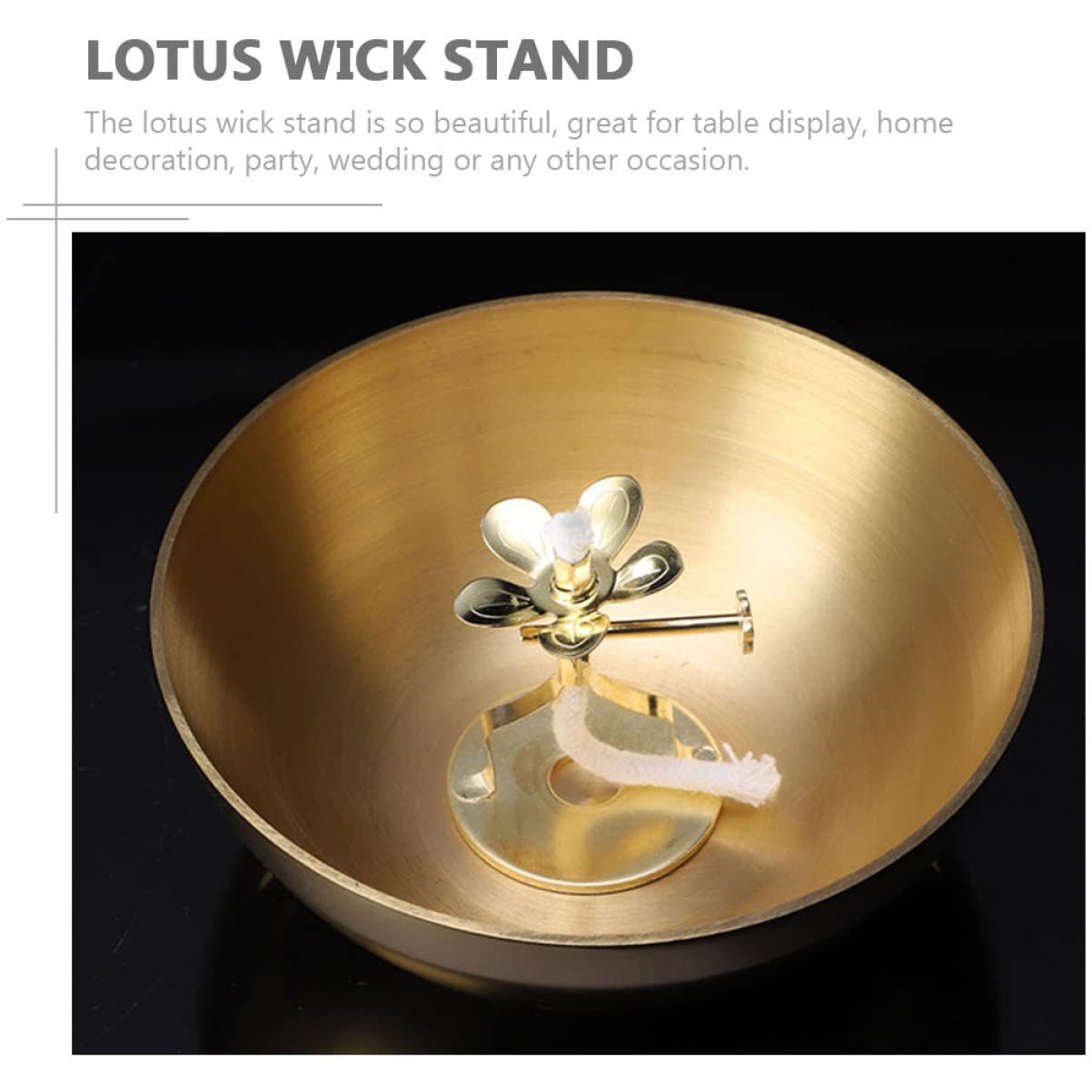 6 Supporti Stoppino Per Lampade Ad Olio - Design Loto - Per Cerimonie Buddiste E Decorazione Casa - Foto 9