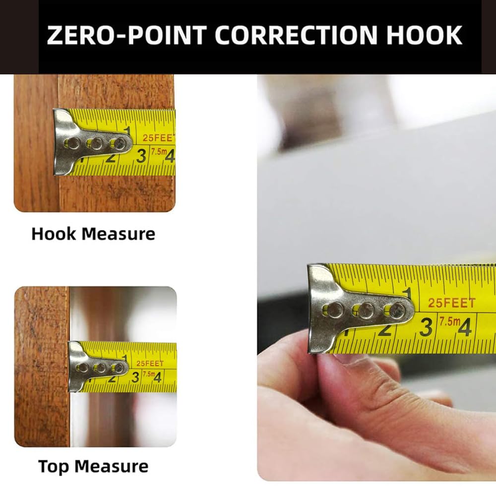 NORTOOLS Tape Measure,7.5M/25-Foot,Retractable Measuring Tape with Waterproof ABS Case,Self-Locking Blade,Easy Read Tape Measure - Image 3