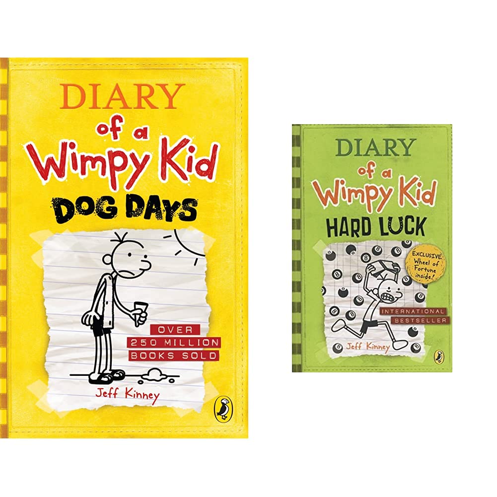 Penguin Random House Diary of a Wimpy Kid: Dog Days (Book 4)+Diary of a Wimpy Kid: Hard Luck (Book 8)