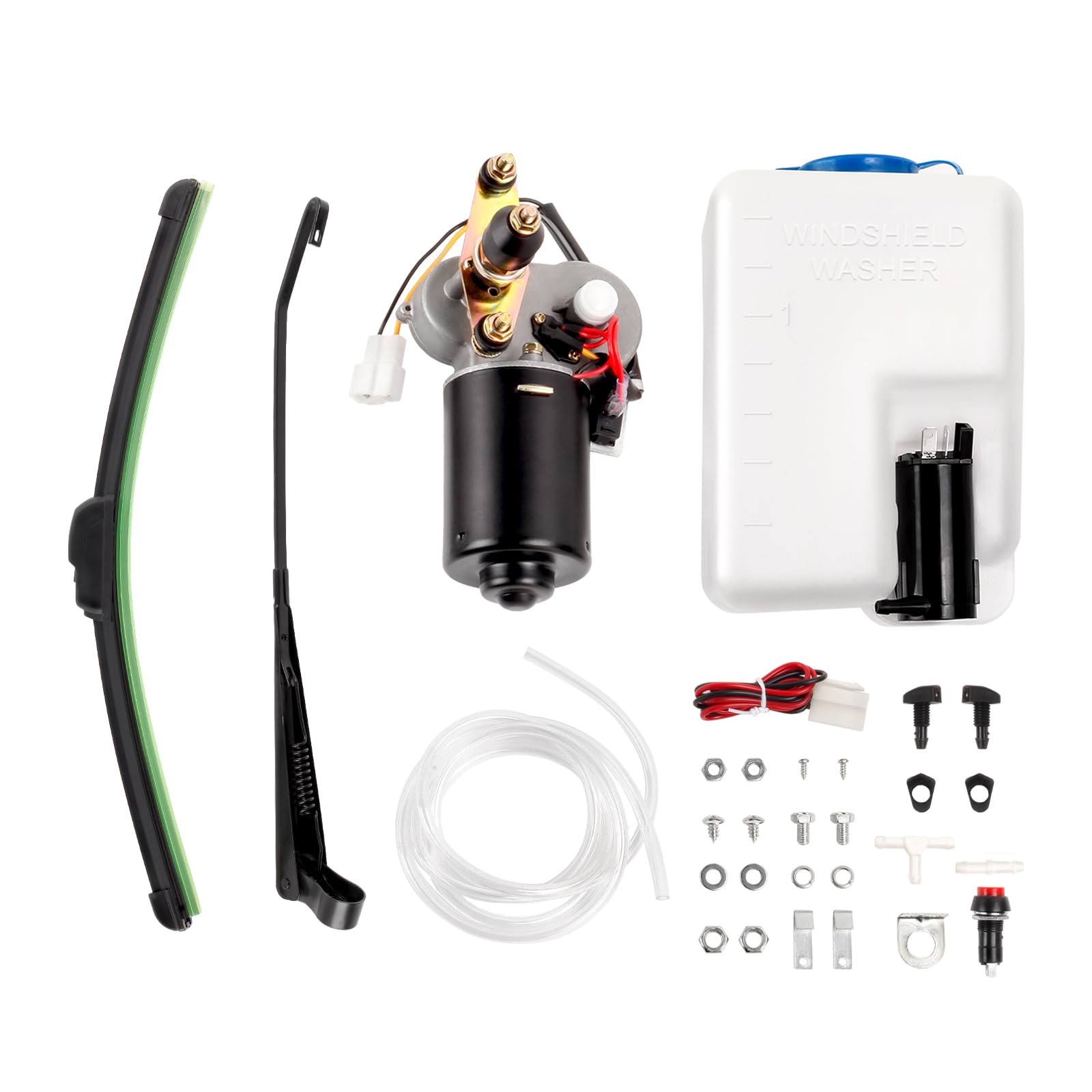 UTV Windshield Wiper Kit Electric Universal Wiper Motor Kit 12V Compatible with Polaris Ranger RZR Can Am Maverick X3 Commander Defender Pioneer Golf Cart 90° Wipe Sweep