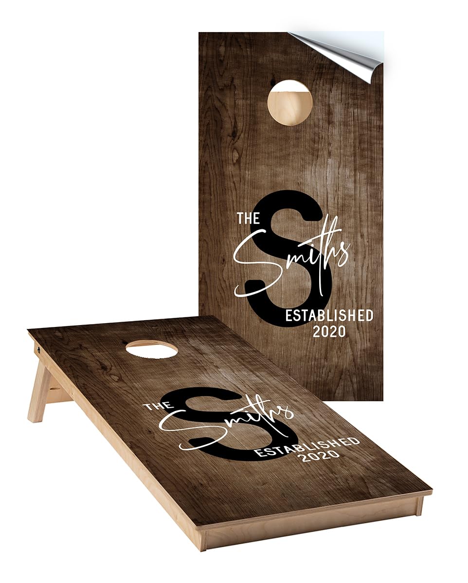 Amazon.com: Cornhole Wraps - Customized Family Name Cornhole Wrap