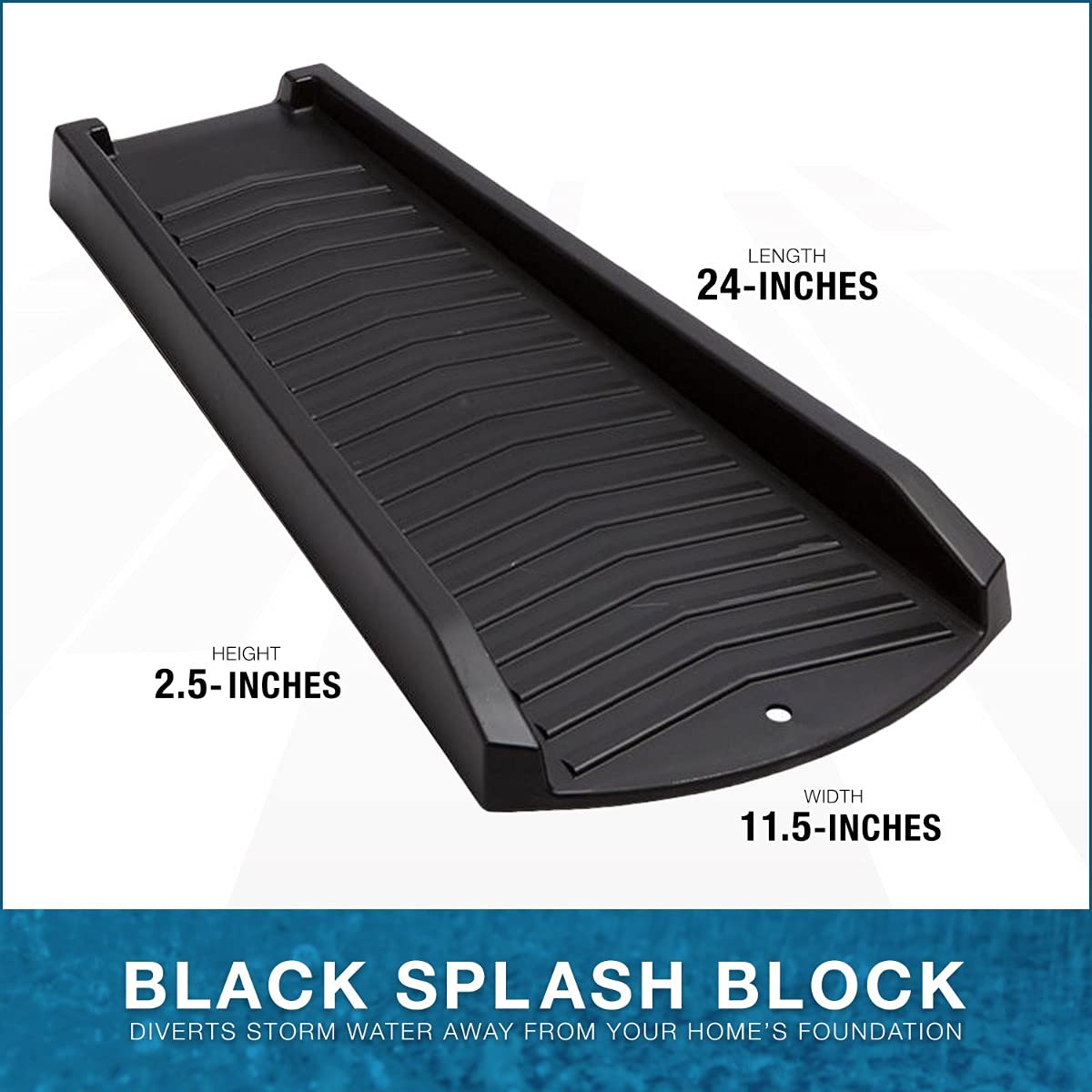 2Pack Decorative Downspout Black Splash Block Rain Gutter Drain