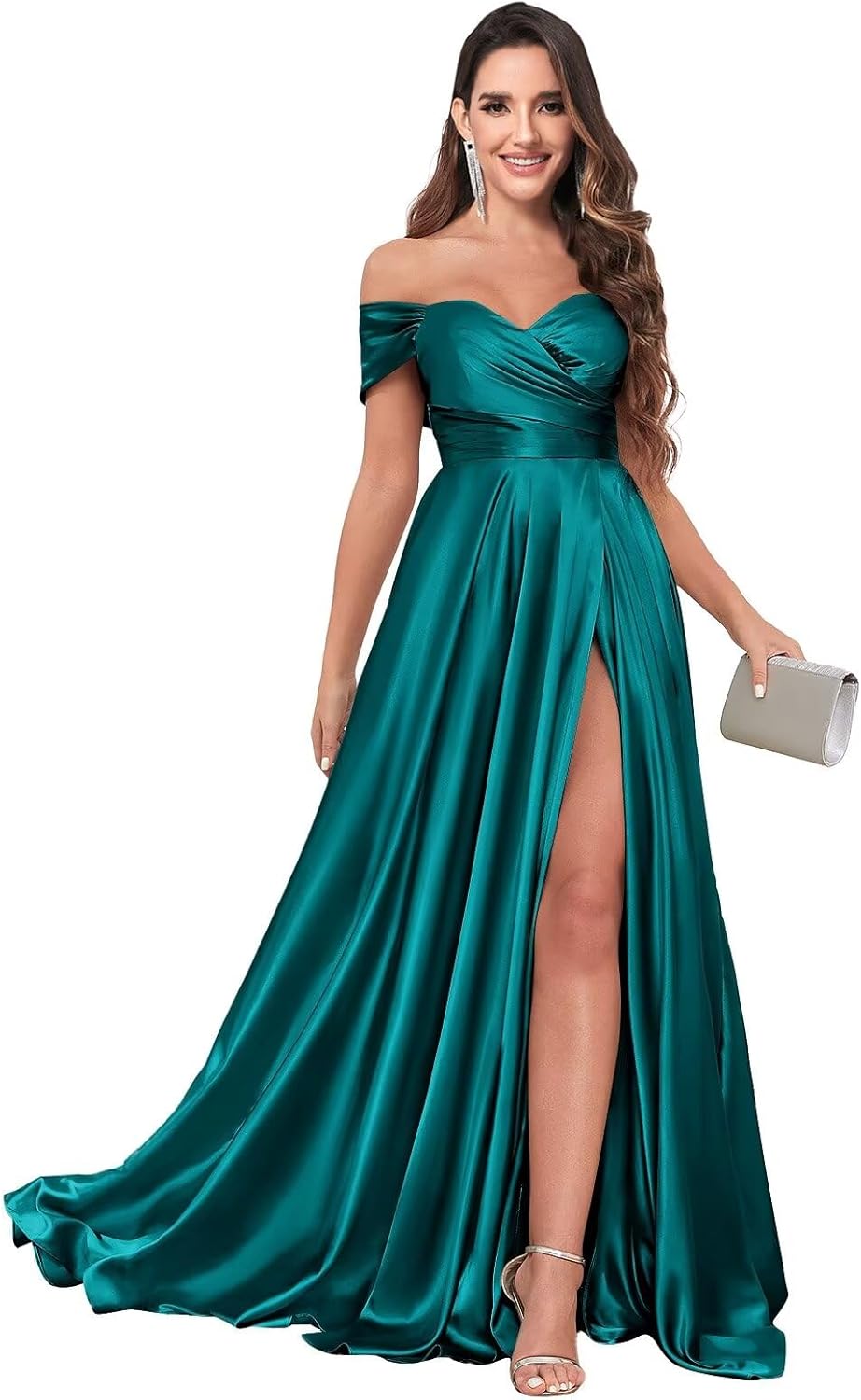 Womens Dresses Off Shoulder Pleated Maxi Dress Off The Shoulder