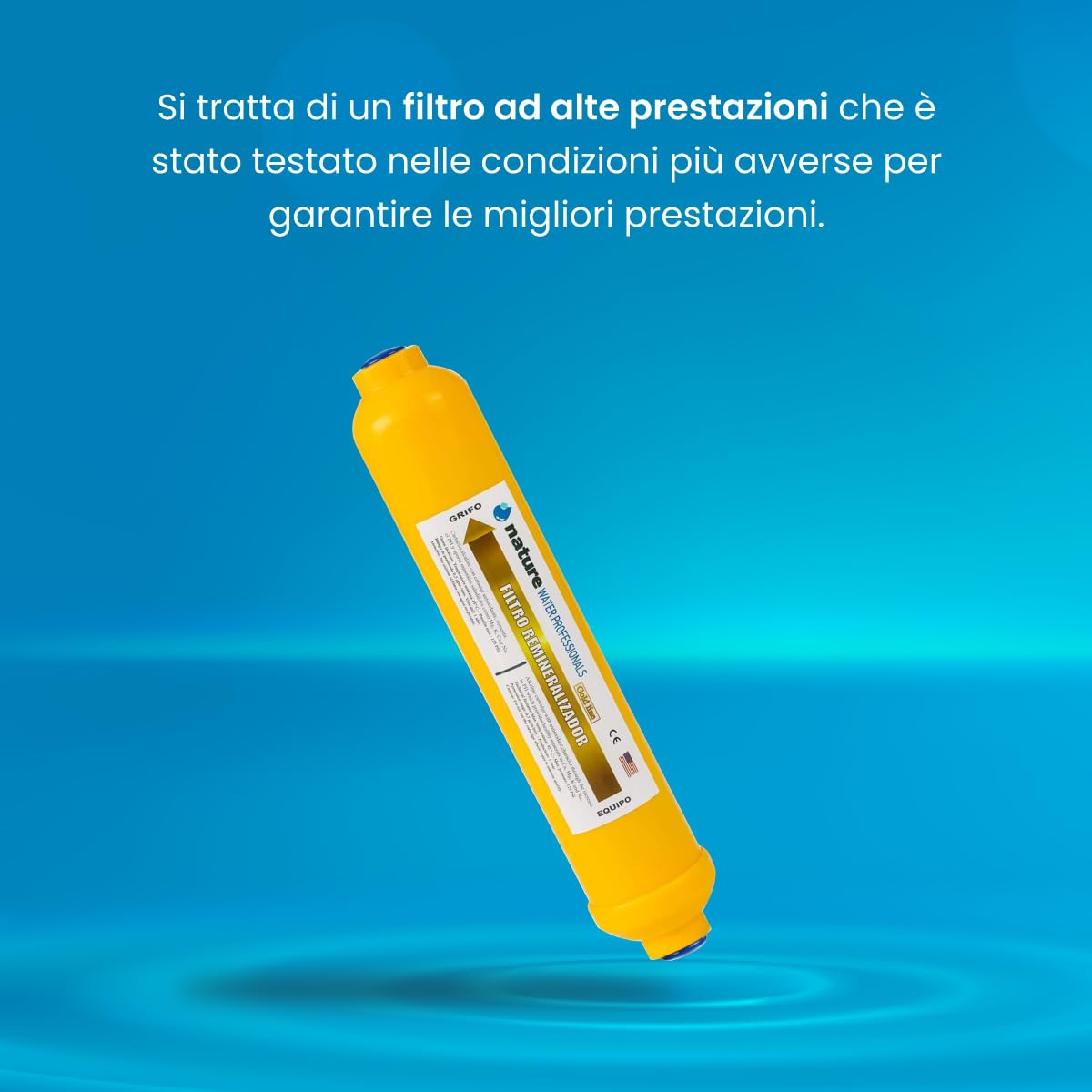 NATURE WATER PROFESSIONALS Filtro rimineralizzante - Ideale come sostituto dell'osmosi inversa - Fornisce ioni di calcio, magnesio, sodio e potassio all'acqua - Professionisti dell'acqua naturale