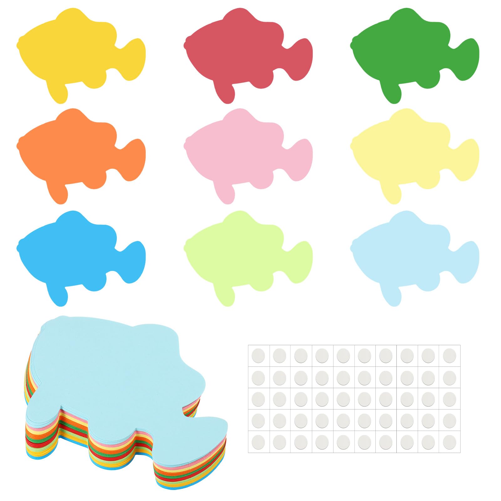 PATIKIL Ritagli di Pesci 45Pz Pesci di Carta Colorati per Decorazioni Classe Progetto Fai da Te