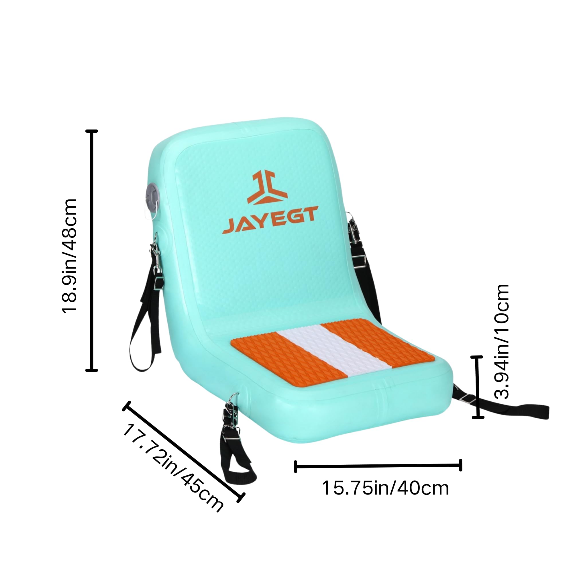 JAYEGT Aufblasbarer Kajaksitz mit Rückenstütze, Paddelboard-Zubehör, faltbarer SUP-Sitz, ergonomisches Anti-Rutsch-Design, hohe Tragfähigkeit, vielseitig einsetzbar für Kajak, Boot, SUP, Kanu