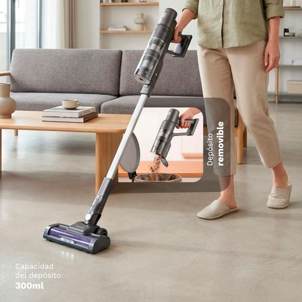 Grunkel odkurzacz bezprzewodowy silnik BLDC 200 w i 22Kpa ssania. 30min baterii i filtr HEPA zbiornik 300ml łatwe opróżnianie