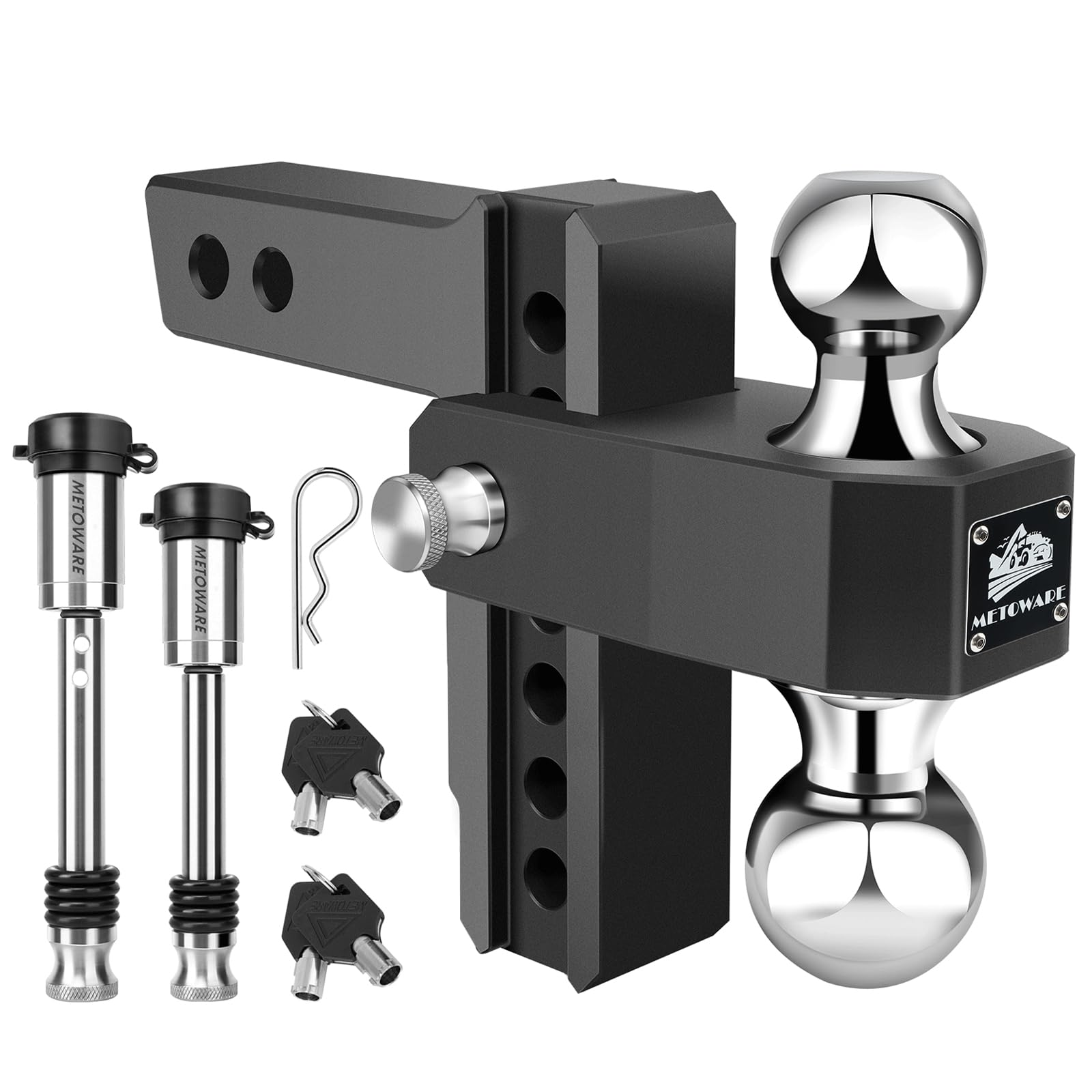 METOWARE Adjustable Trailer Hitch - Aluminum Tow Hitch Fits 2-Inch ...