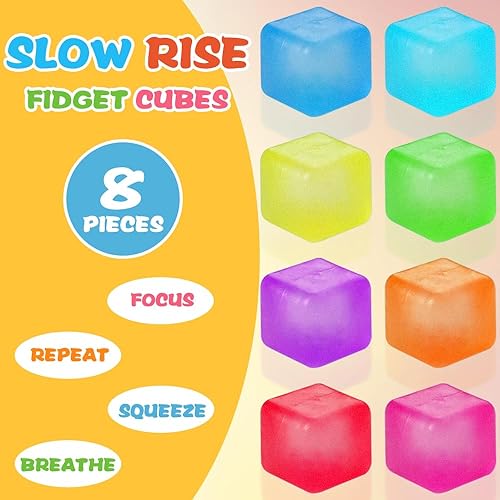 Miniatura 4 de 8 unidades de cubos de estrés Fidget Toys 8 colores bolas de estrés para niños, adultos, adolescentes, alivio del estrés, bolas estrujables para