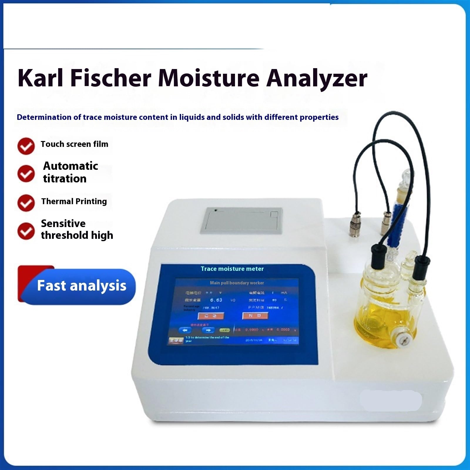 Spurenfeuchte-Analysator, Karl Titrator AutoTitrimeter, Genauigkeit 0,0001 (1 ppm), druckbarer Bericht