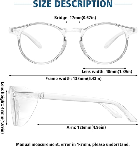 Miniatura 4 de Storycoast - Lentes de seguridad anti niebla, lentes de bloqueo de luz azul para mujeres, hombres, gafas de seguridad con protección UV