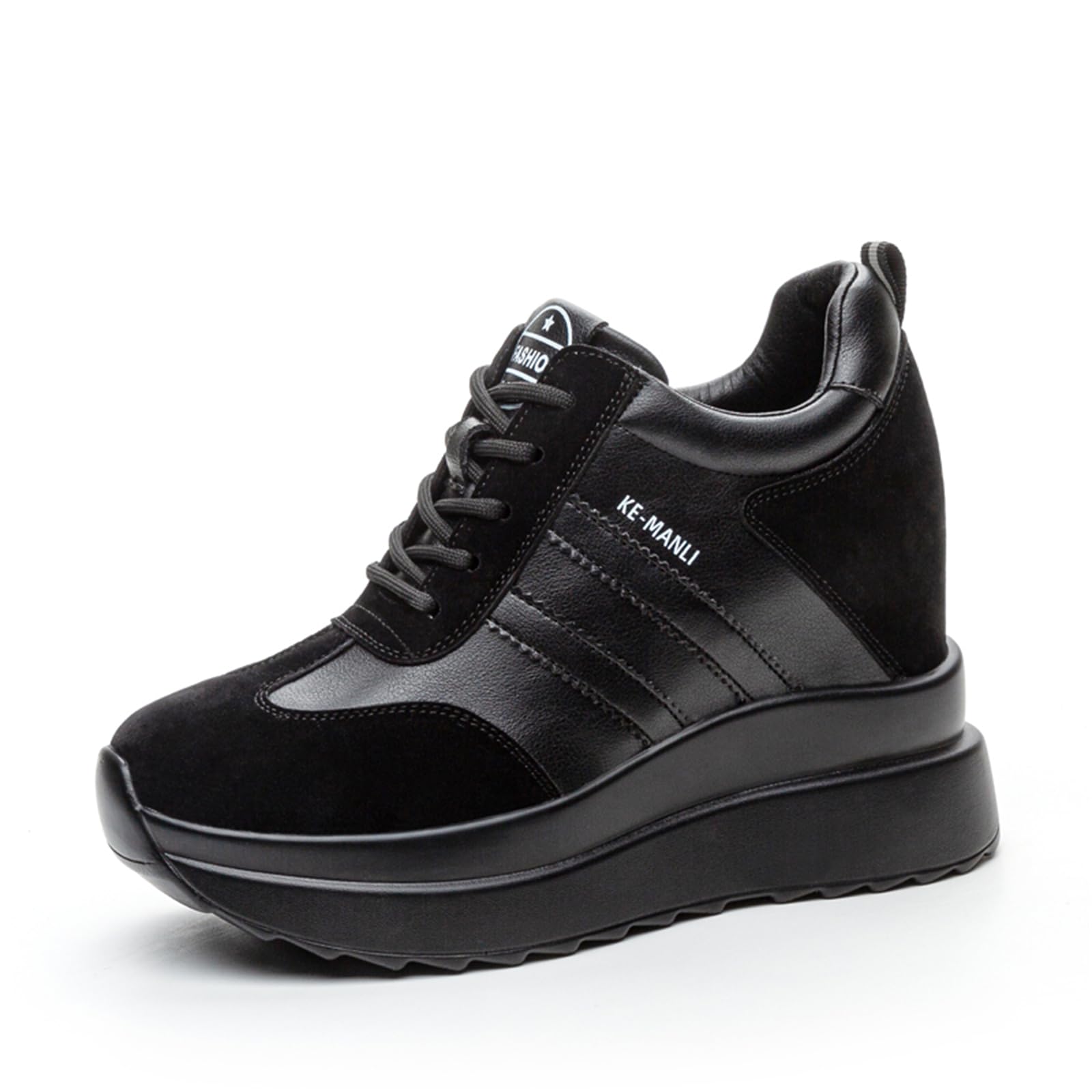 AONEGOLD Sneakers Zeppa Interna Donna Scarpe da Ginnastica Moda Pelle Alte Piattaforma Sportive Casual Scarpe Zeppa Interna con Tacco 10 cm