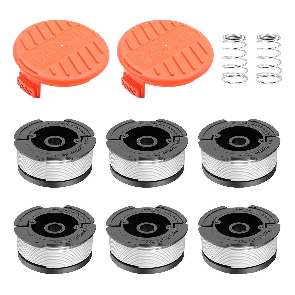 12 Bobines De Fil Coupe-bordure Pour Black & Decker - Diamètre 1,65 Mm, 9 M - Compatible A6481, A6485 - Avec Couvercles Et Ressorts