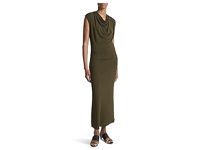 Vince Cap Sleeve Draped Cowl Neck Dress Women