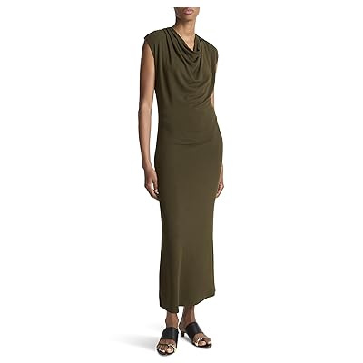 Vince Cap Sleeve Draped Cowl Neck Dress Women
