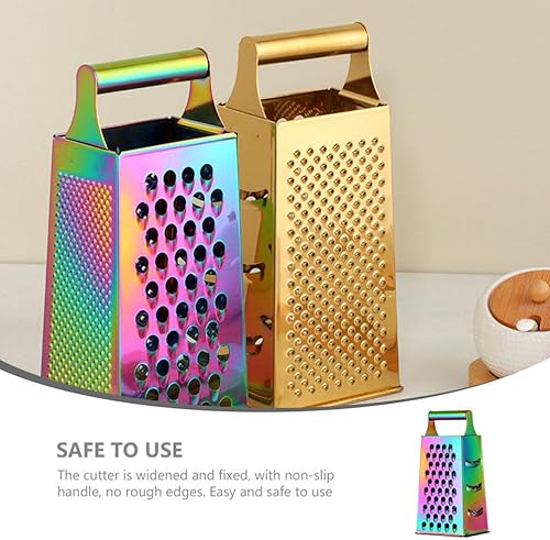 Miniatura 9 de UPKOCH Caja de acero inoxidable Rallador de queso con mango, cortador de cocina, triturador de ajo, herramienta para picar ajo para queso parmesano,