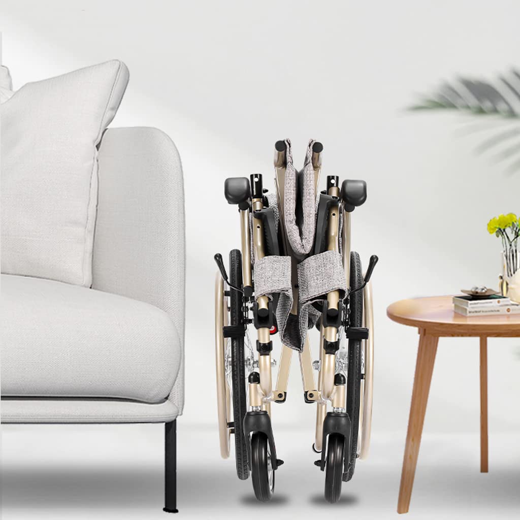 Sillas de Ruedas de Aluminio para aviación, sillas de Ruedas autopropulsadas, seguras y Plegables, Scooter de Viaje Ultraligero
