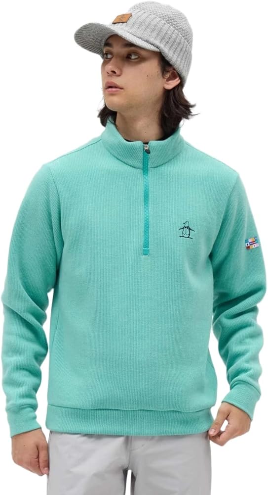 マンシングウェア ゴルフ 半袖ブルゾン ハーフジップ Lサイズ ライム