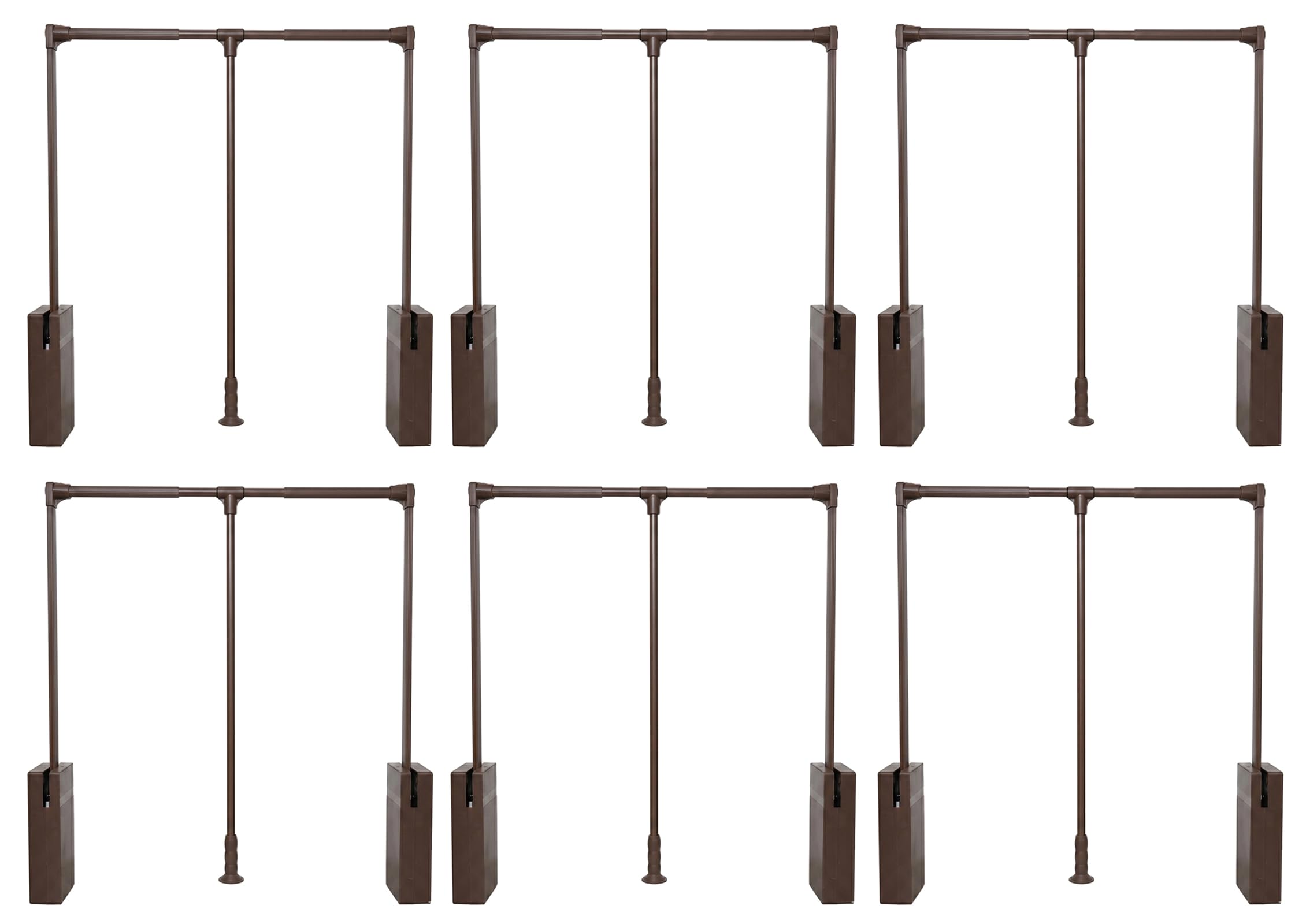 Lltdnze Pull Down Closet Rod 15kg Load Capacity, Aluminum Alloy Wardrobe Lift with Double Buffering Soft Close, Heavy Duty Hanging Rail for High Cabinet & Wardrobe,Coffee,450~510mm 6pack