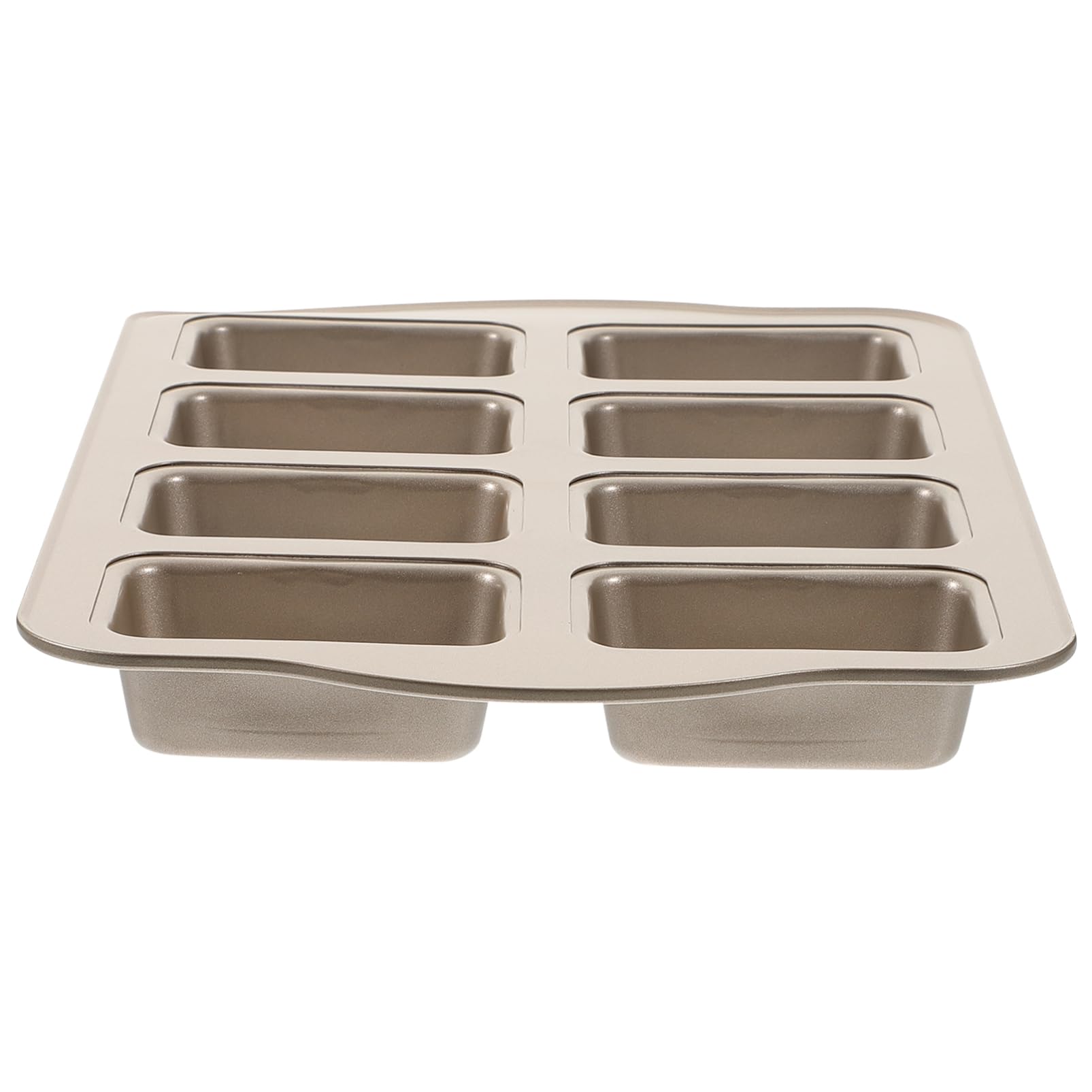 DECHOUS Moule à Gâteau Rectangulaire 8 Cavités Stable et Facile à Utiliser Antiadhésif en Acier Carbone Doré pour Mini Pains et Pâtisseries Goûter