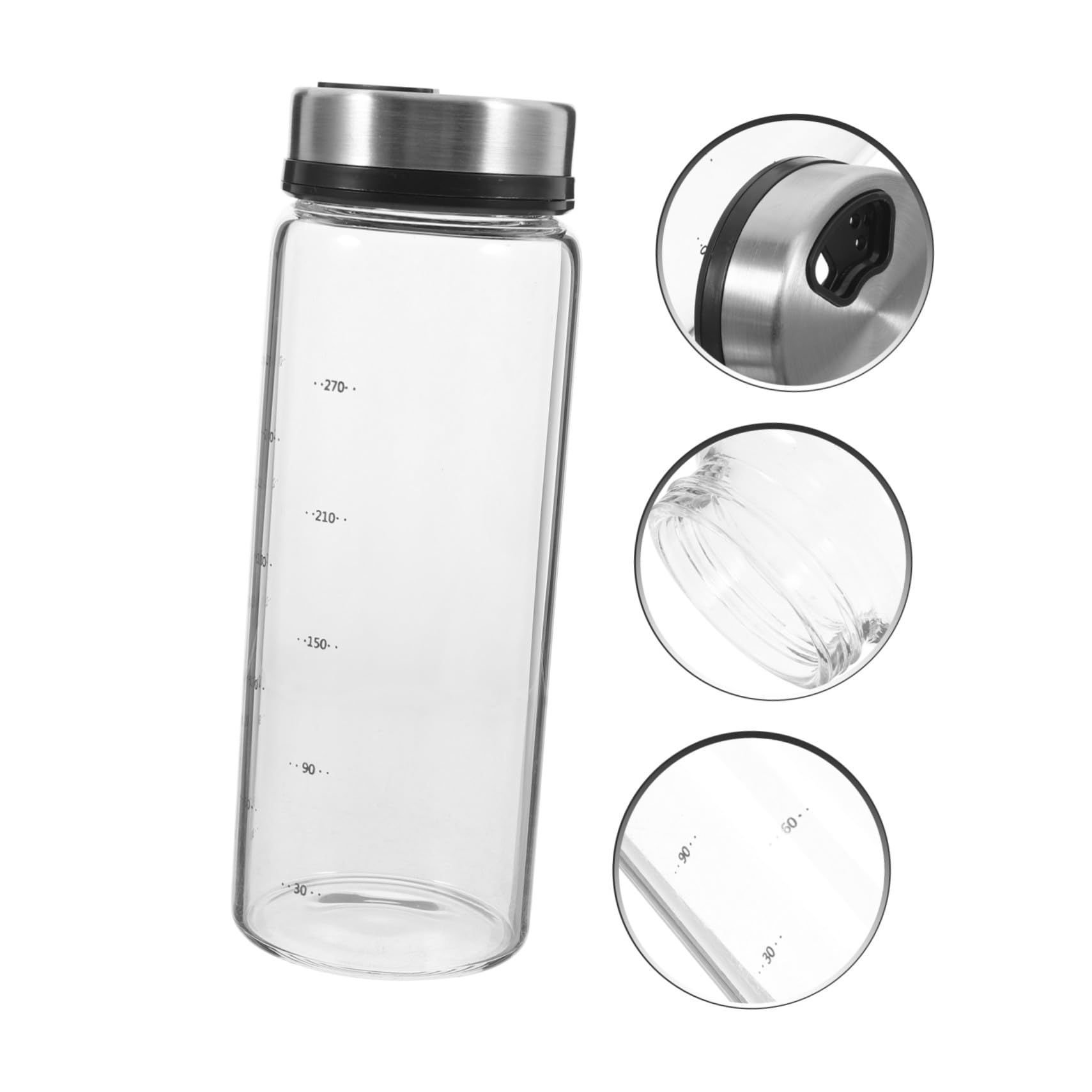 Mipcase Pot à Épices en Verre 300ml Couvercle Rotatif en Acier Inoxydable, Récipient à Poivre Facile à Utiliser et Gain de Place Cuisine et Maison
