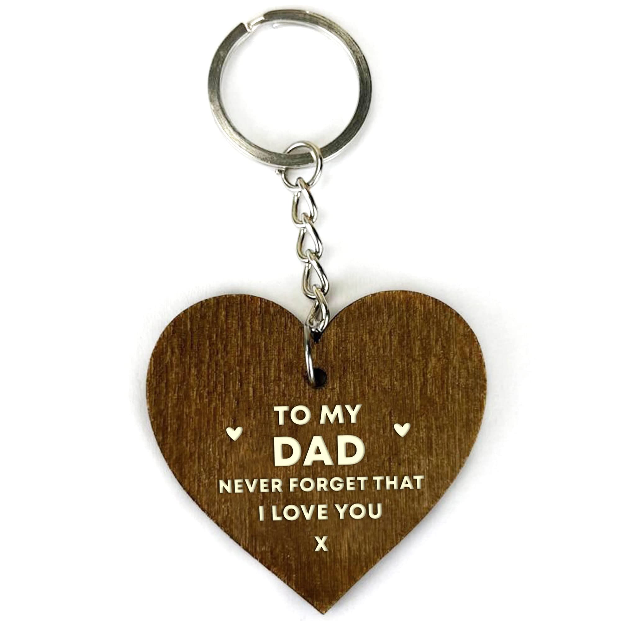 RED OCEAN Fathers Day Gift From Daughter Son Wood Keyring Dad Birthday Gift Dad Appreciation Gift Keepsake