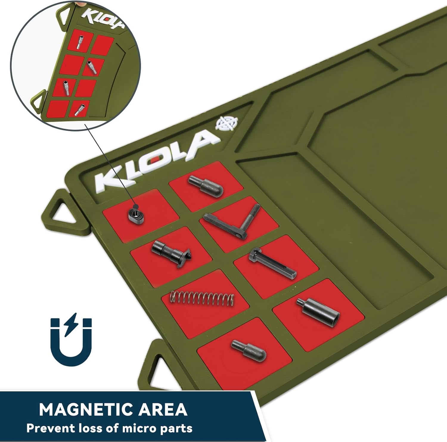 Klola Gun Cleaning Mat Large, Rifle Shotgun Maintenance Mat Anti-Slip Thick Rubber Magnetic Gun Cleaning Mats Pad for All Guns 36" x 10"