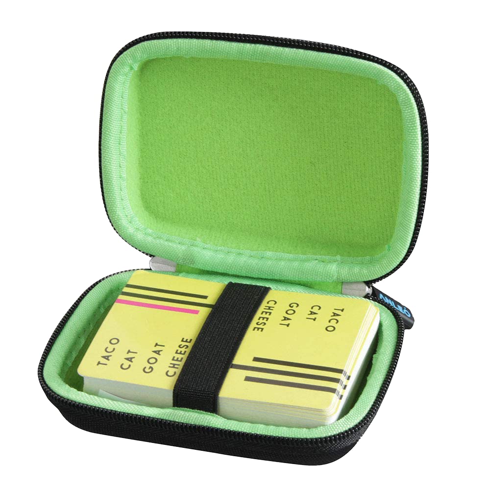 Travel Case for Taco Cat Goat Cheese Pizza Card Games (Only Case) (Black+Green)