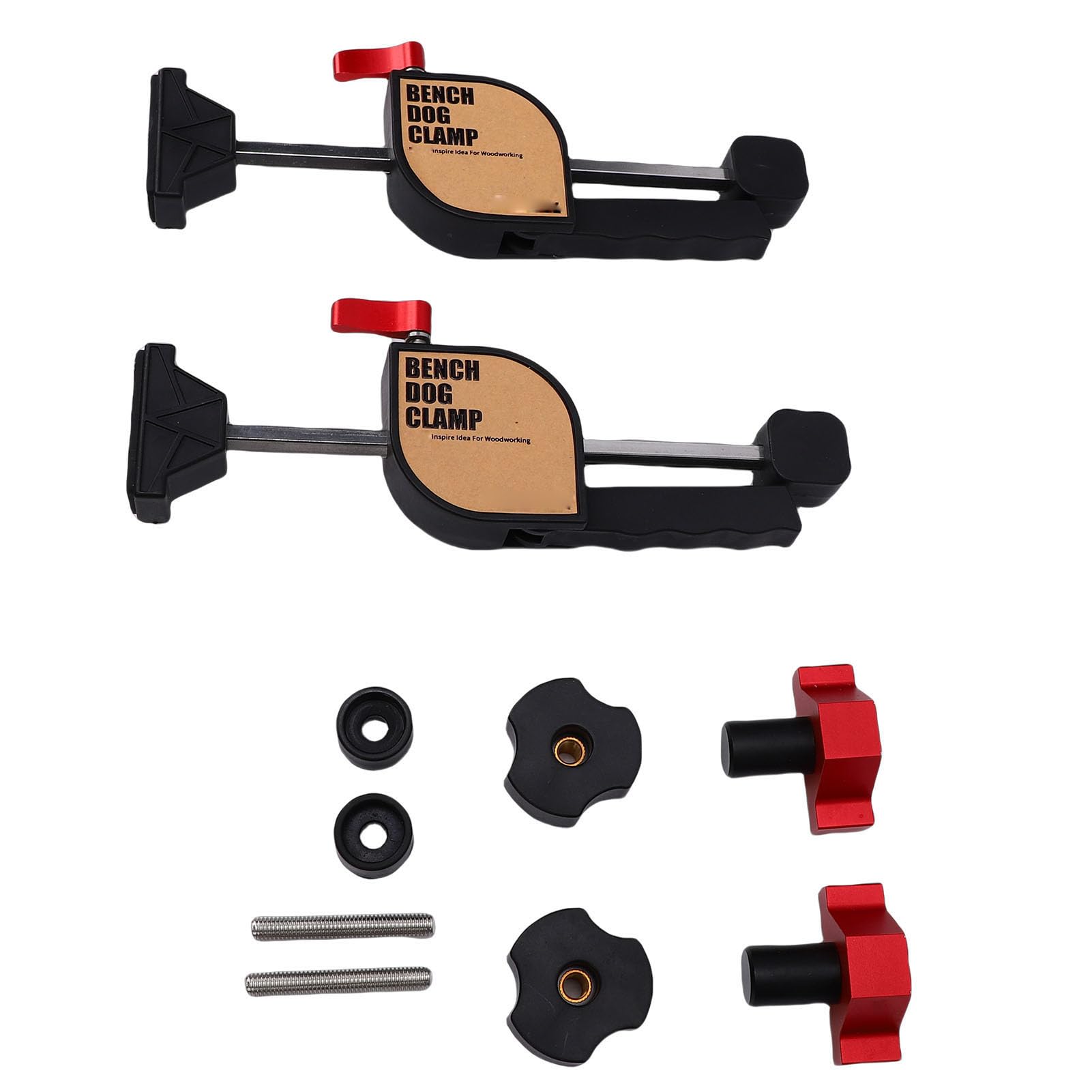 Kadimendium Set di Morsetti per Cani da Banco di Serraggio Regolabile a Bloccaggio Rapido per Tavoli per la Lavorazione del Legno Progetti Fai da Te Lega di Alluminio 19 Mm 1 Pezzo (Set di morsetti