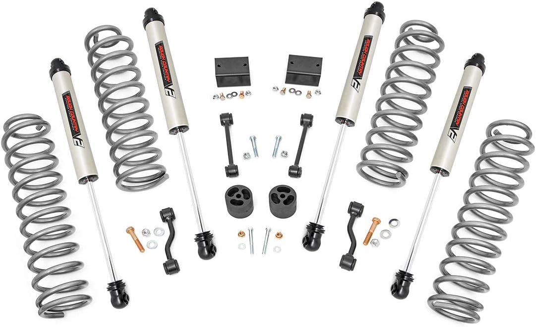Rough Country 2.5" Lift Kit w/ V2 Shocks for Jeep Wrangler JL Unlimited (2018-2023) 4-Door (Non-Rubicon Models) - Fits up to 35" Tires