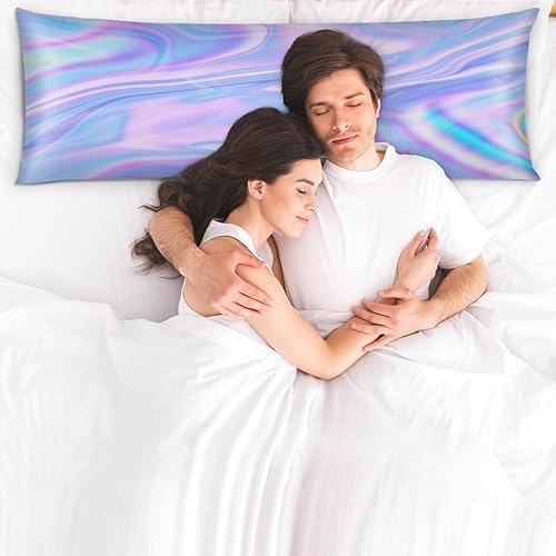 Miniatura 2 de Funda de almohada de satén con cremallera y diseño de estrella de mar y conchas marinas, 21 x 54 pulgadas, funda de almohada larga decorativa para