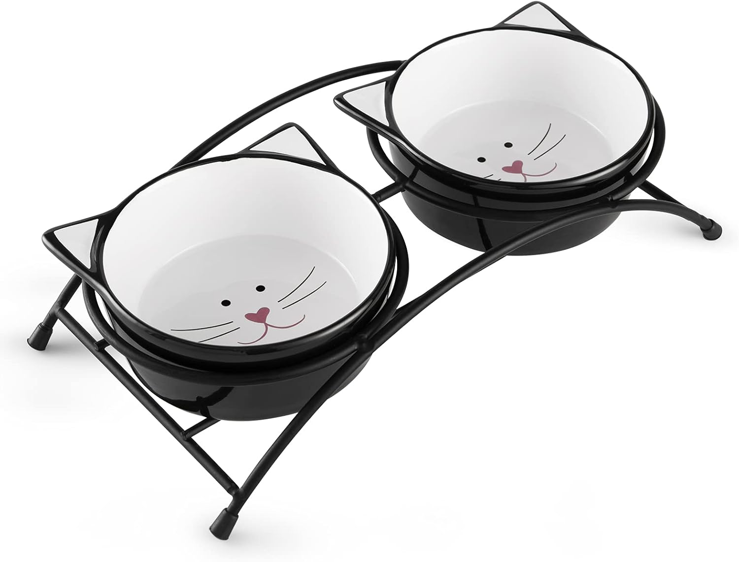 Y YHY Ceramic Raised Cat Bowls, 12 Ounces Cat Food or Water Bowls