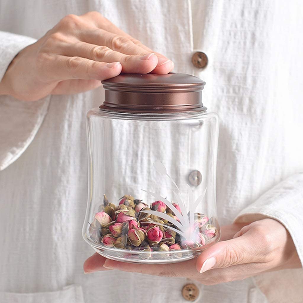 Barattolo di Vetro con Coperchio Barattolo da Cucina Contenitore ermetico per Alimenti per Zucchero e caffè