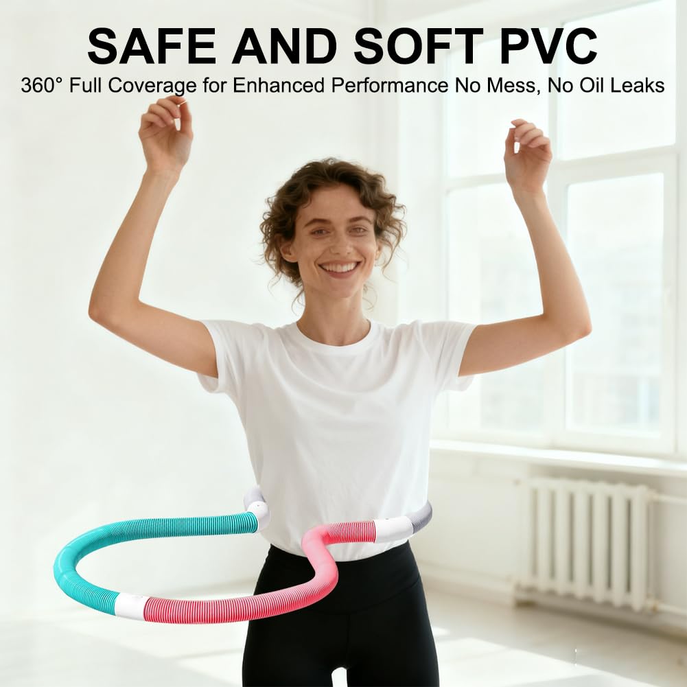 Hula Hoop per adulti, cerchio fitness ponderato, pieghevole in PVC, per la perdita di peso, con bussola per la vita e la scuola