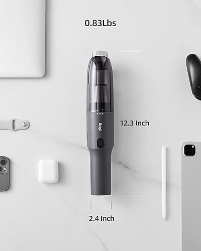 Miniatura 4 de Brigii Aspiradora de grietas con motor de CC sin escobillas, mini aspiradora, aspiradora de mano inalámbrica, ligera 0.83 libras, USB-C recargable -