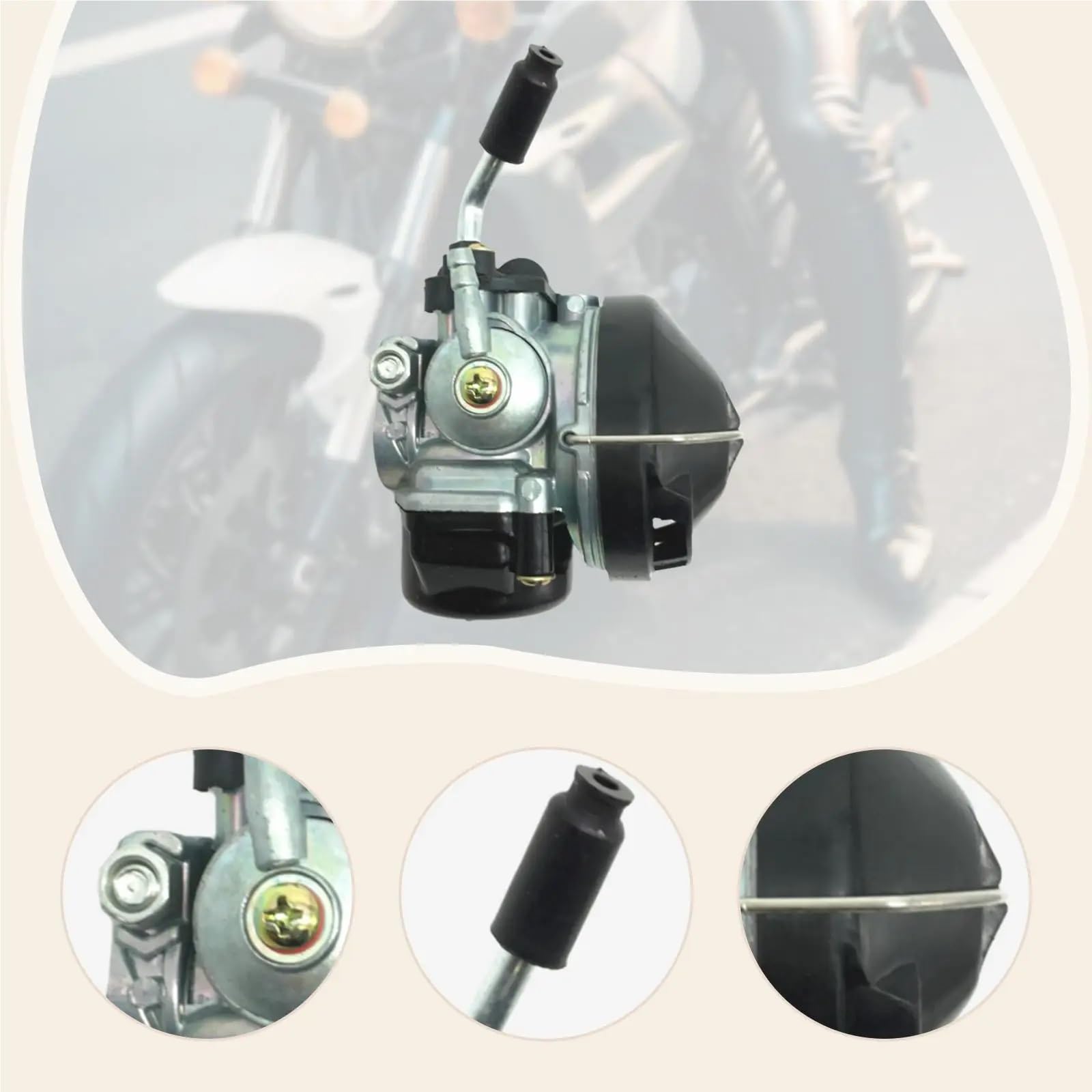Części zamienne do gaźnika Wytrzymałe, lekkie, łatwe w montażu, metalowe, zamienne do motocykli o pojemności 80 cm3 i 49 cm3 Gaźniki motocyklowe Gaźnik motocyklowy