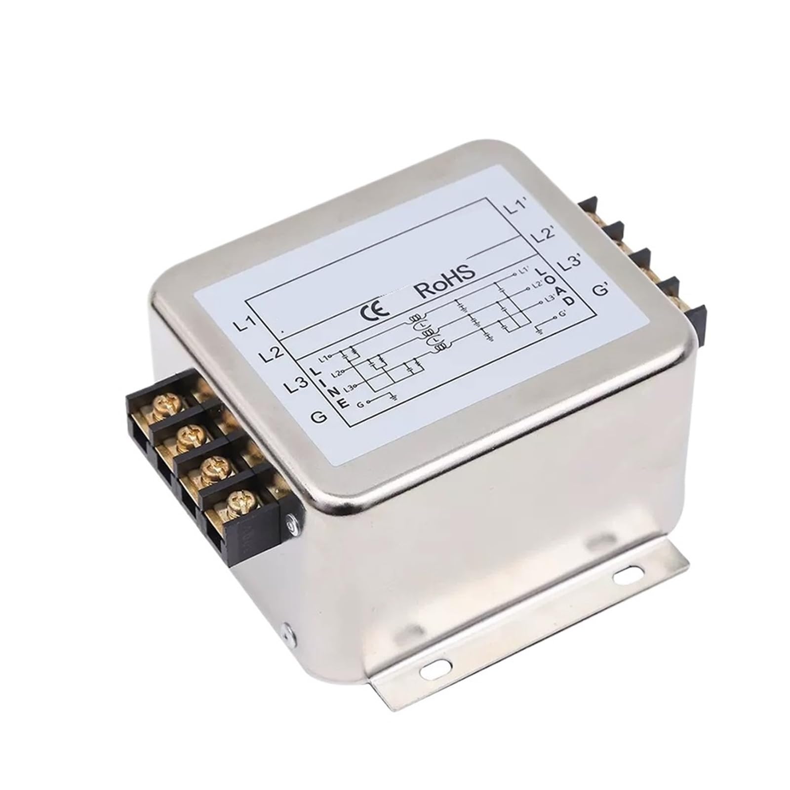 MBPAIHOP Power Filter CW12B-3A 6A 10A 20A 30A 40A 50A 60A 380V 3Phase Interference Purification(40A)