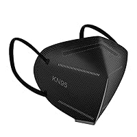 Vista 1 de ApePal Mascarillas KN95 desechables de 5 capas, con lazos anchos elásticos para las orejas, mascarilla de seguridad, color negro, 50 unidadespaquete