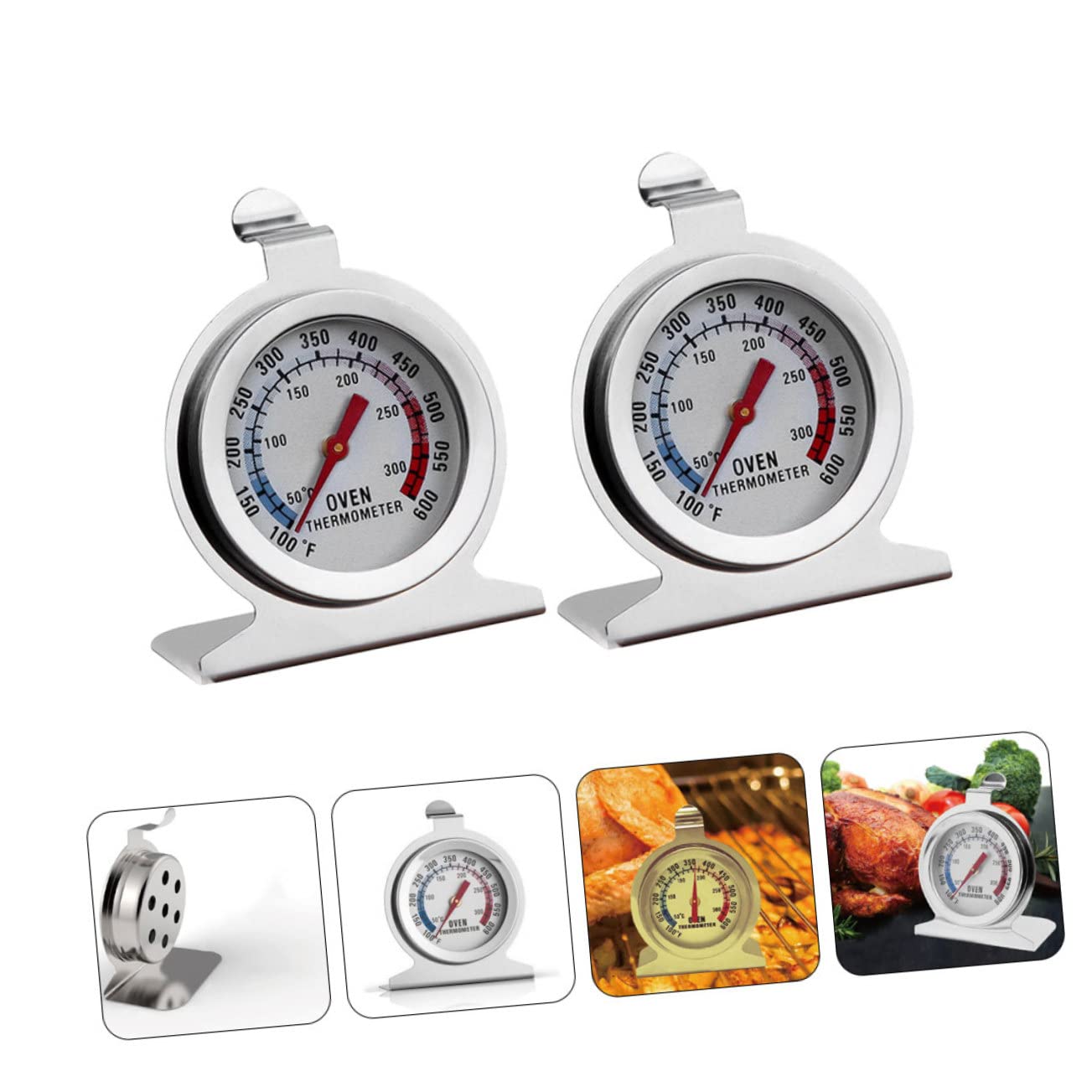 Cabilock Cooking Thermometer Baking Oven Thermometers in Stainless Steel Easy Temperature Reading