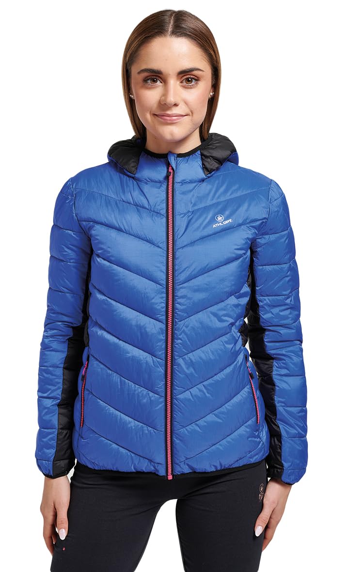 Damen gefütterte Winterjacke/Sportjacke/Hybridjacke in sportlichem Design mit praktischer Kapuze