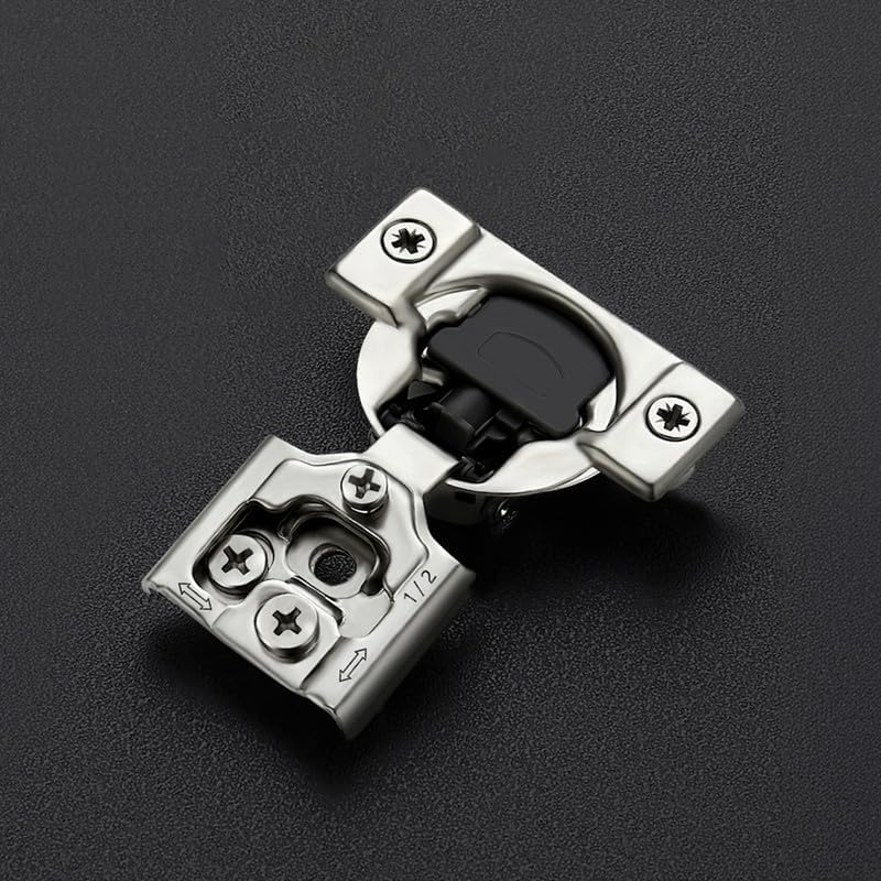 HOME EDIT 20 Pack 10 Pairs 1/2 inch Overlay Soft Close Cabinet Hinges for Kitchen, Stainless Steel Three-Way Adjustable, Concealed Self-Closing Door Hinges