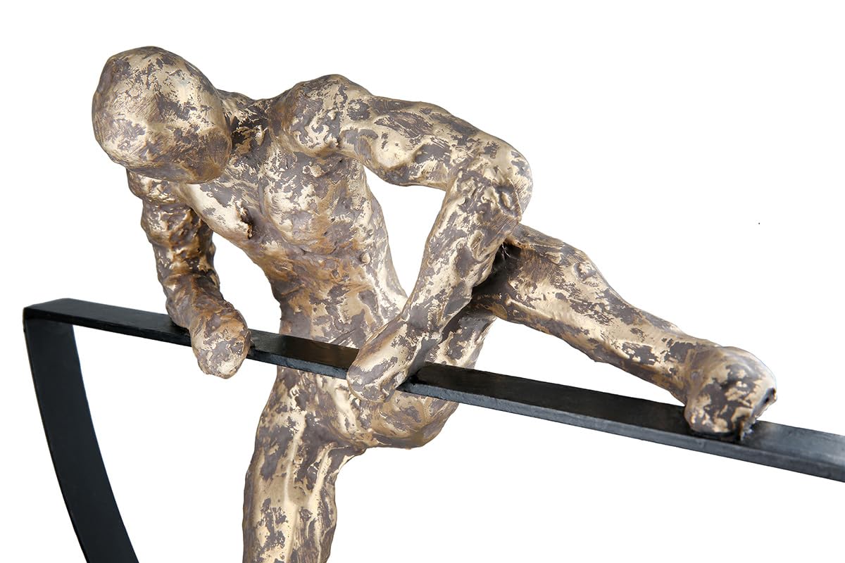 Casablanca Skulptur Lifting, Deko Figur Bronze, Metall u. Mangoholz Statue Wohnzimmer, Büro Dekoration H. 32 cm x B. 41 cm - Geschenk Moderne Skulpturen, Erfolgsfigur Motivation