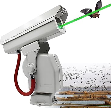 Professional Laser Bird Scarer For Industrial Use, Automatic Bird Repellent For Farms, 360 Rotating Gimbal, Automatic Bird Flock Tracking, Humane Bird/Pigeon Prevention, For Airports And Solar B