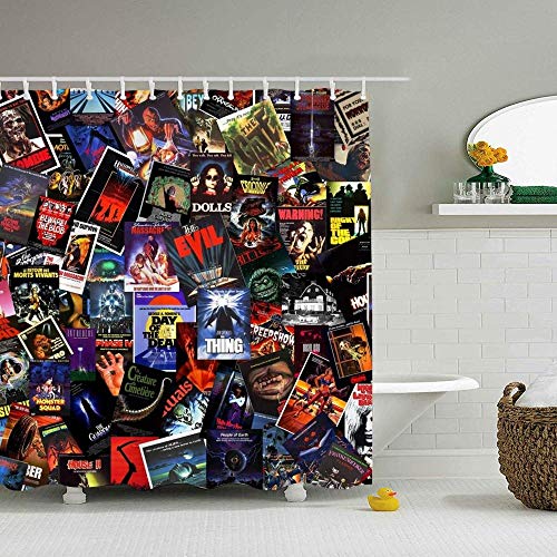 PLBB3K Película de Terror Cortina de Ducha Repelente de Agua for el baño Decoración 65X180cm (Size : 150X180cm)