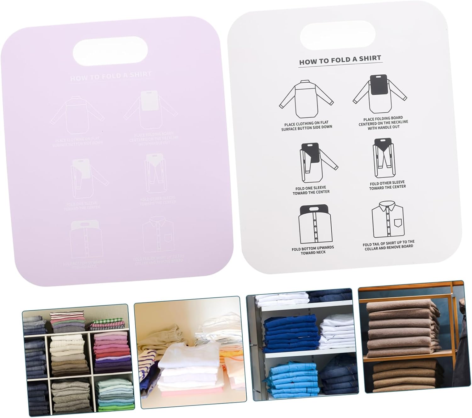 Cabilock 2pcs Shirt Folder Clothes Folding Board Reusable Plastic Laundry Folder, Shirt Folding Laundry Folding Boards for Clothing & Garments Household