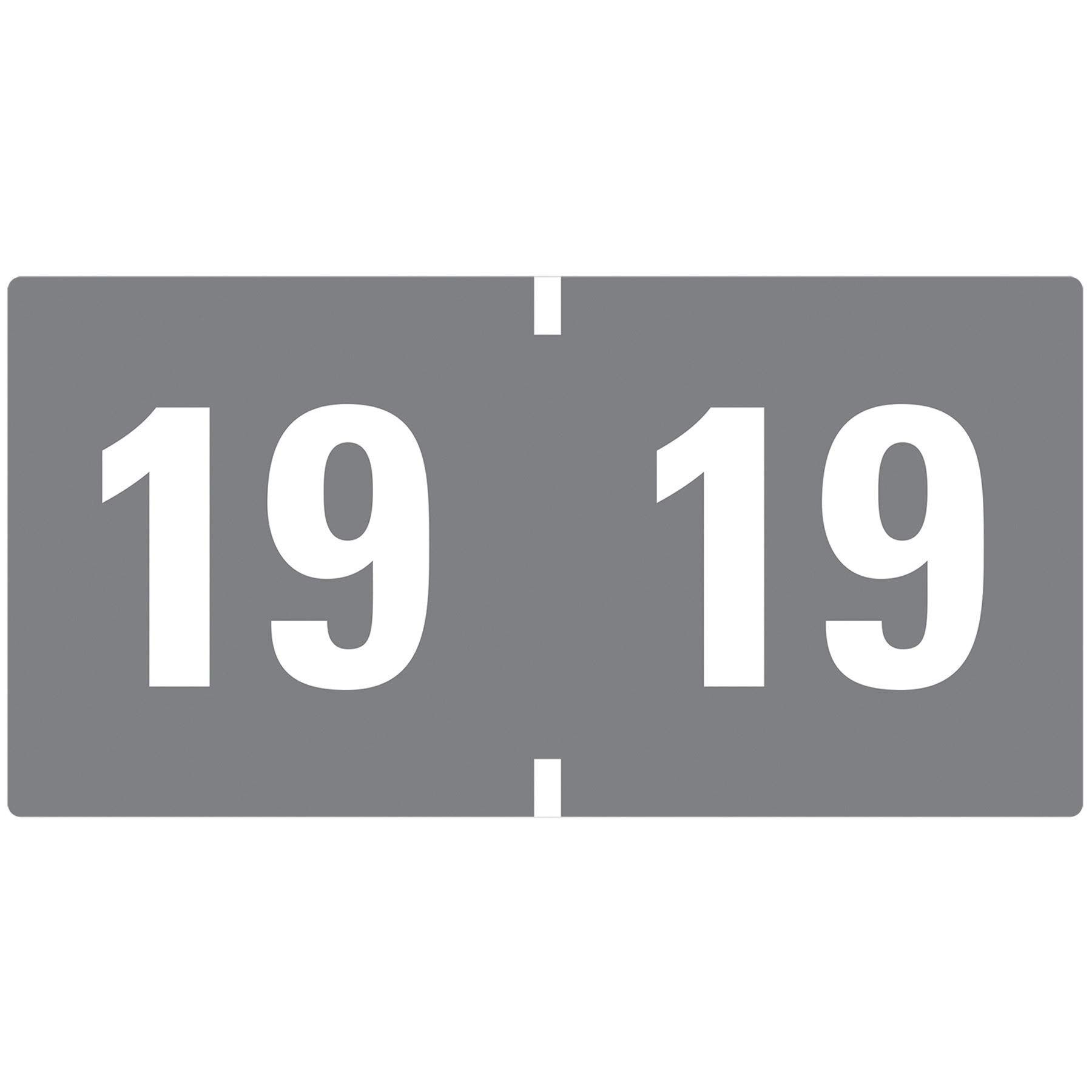 Smead Etyj color-coded 2019 anno, Label roll, grigio, 500 per Pack (68319)