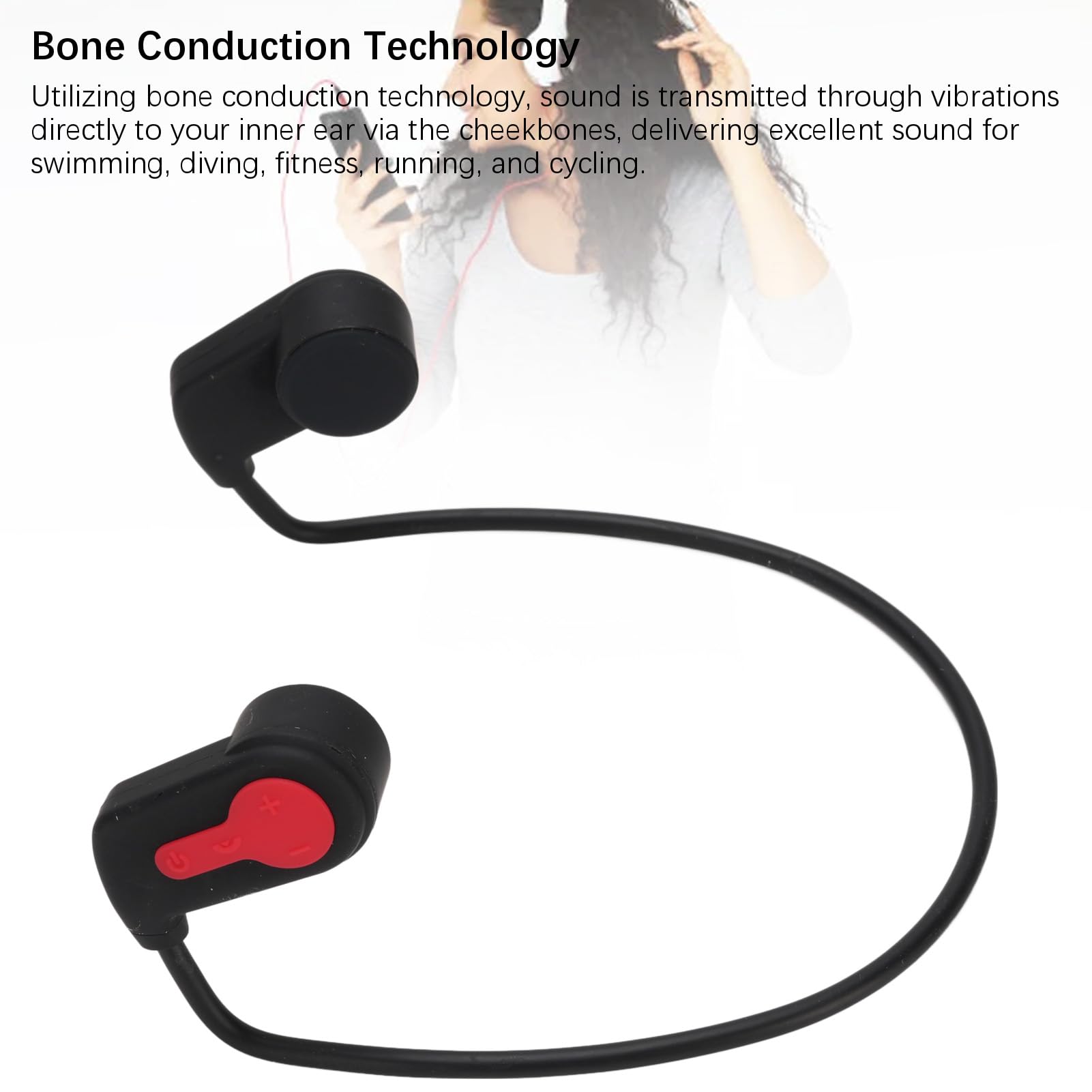 Wakects Cuffie da Nuoto Cuffie a Conduzione Ossea con Bluetooth 5.0 e Lettore MP3 da 16 GB IPX8 Sport Subacquei Auricolari per Nuoto Corsa Palestra Ciclismo (#2)