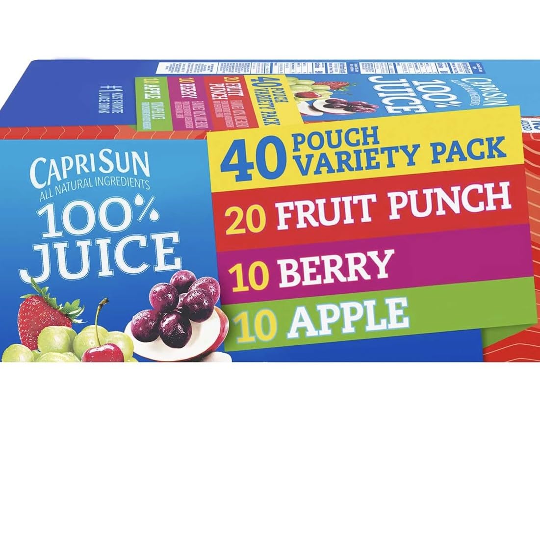 Capri Suns 100% Juice Variety Pack, 6 fl oz pouches, 40 Count