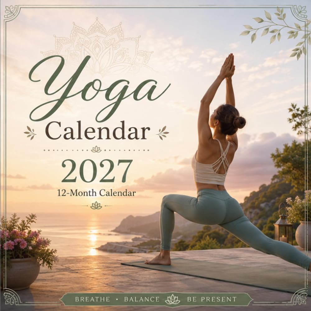 Yoga 2027 Calendar: 12-Month Wellness & Mindfulness Planner Featuring Inspirational Poses, Meditation, and Monthly Goal Tracking
