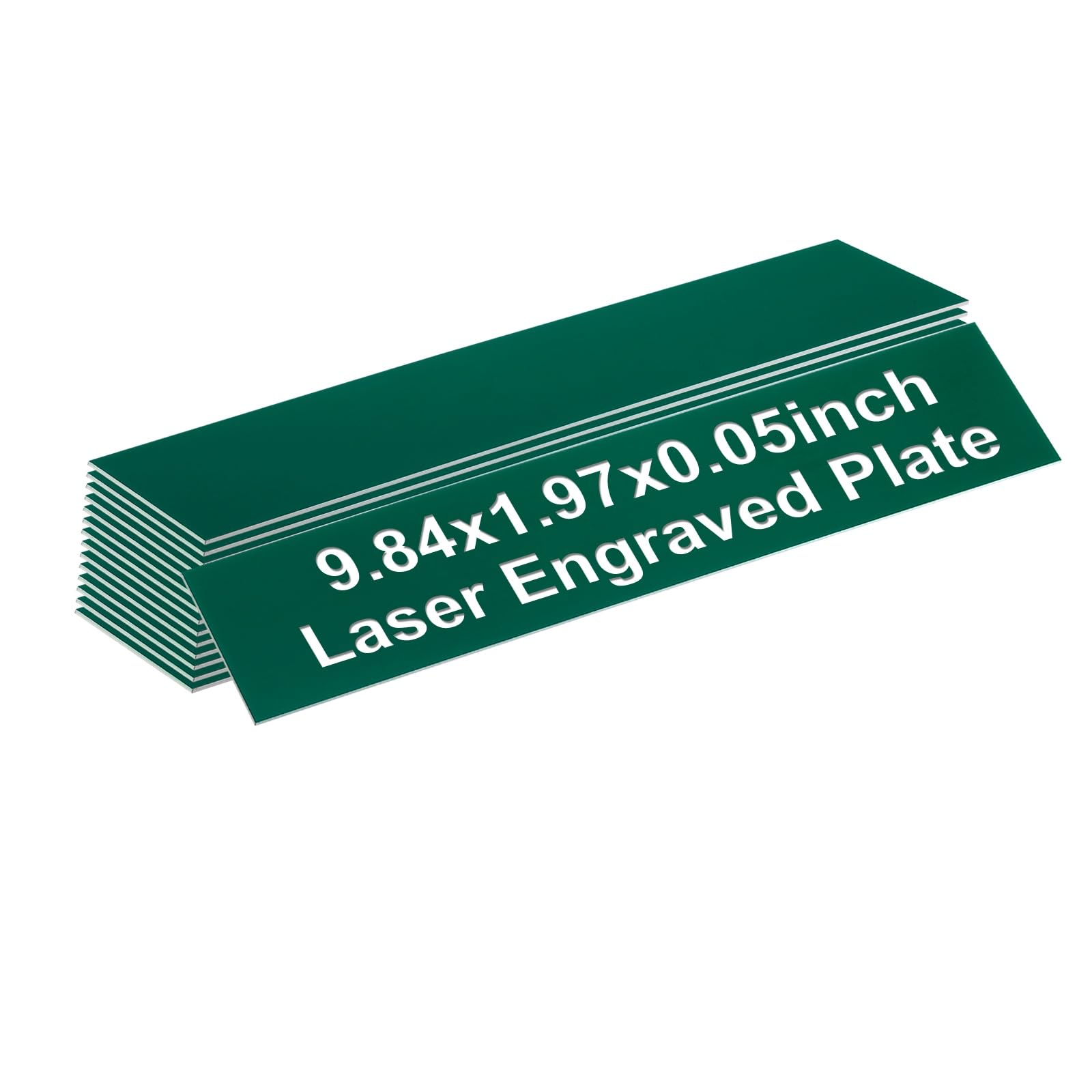 PATIKIL Blank Name Plates, 9.84x1.97" Engraved Name Plates Name Plate Personalized Custom Door Signs Desk Tags for Office Classroom, Net Green with White Letter, 15 Pcs